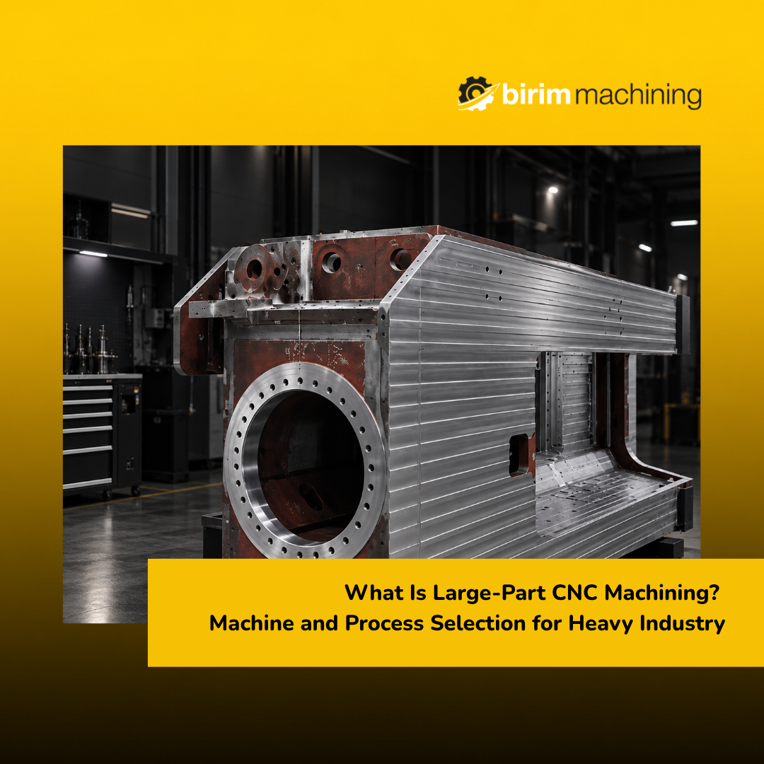 Large-part CNC machining of a heavy industrial component on a double-column machining centre